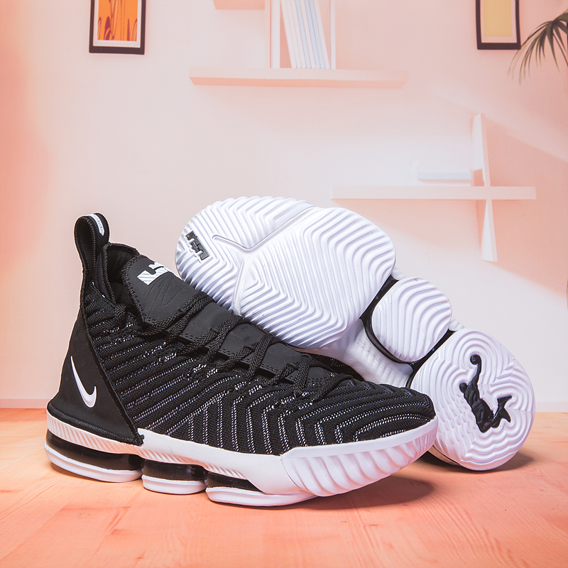 Women Nike Lebron 16 Black White Shoes